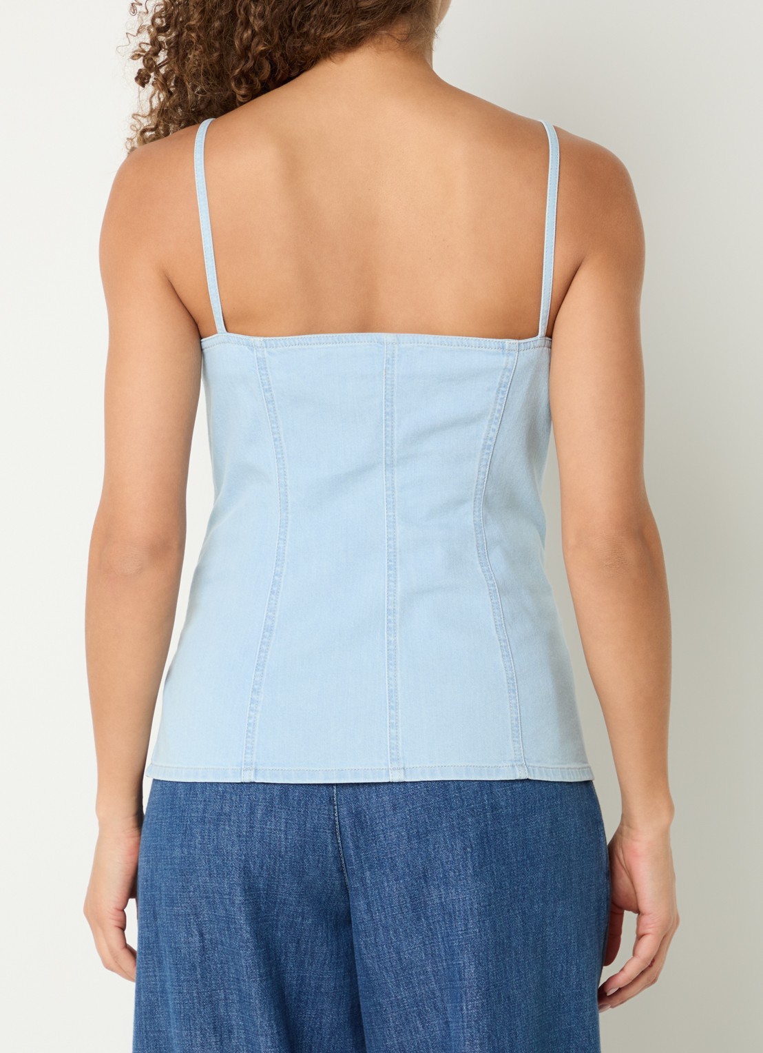 CLOSED Mouwloze top van denim - achterkant lichtblauw