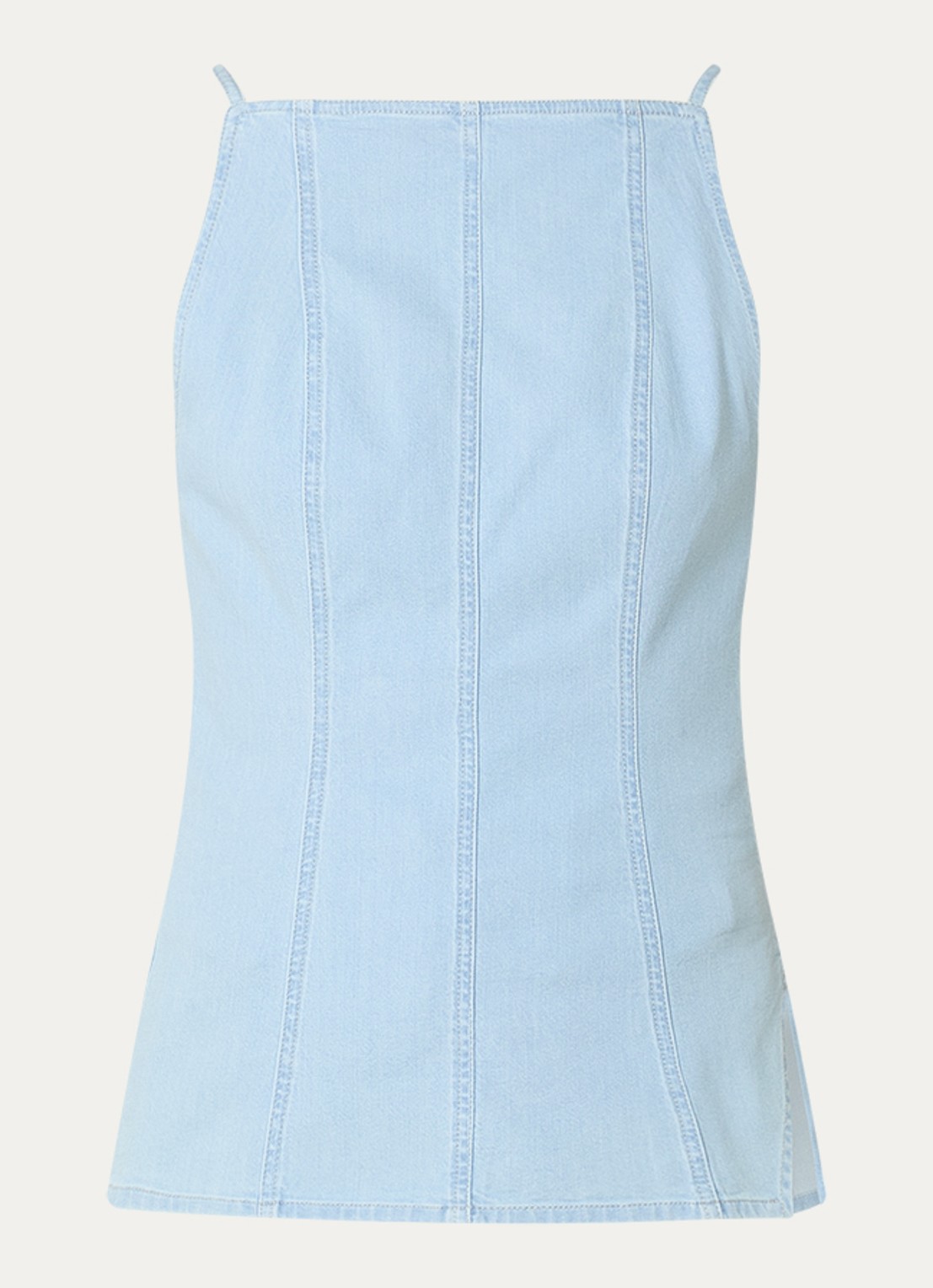 CLOSED Mouwloze top van denim - voorkant 2 lichtblauw