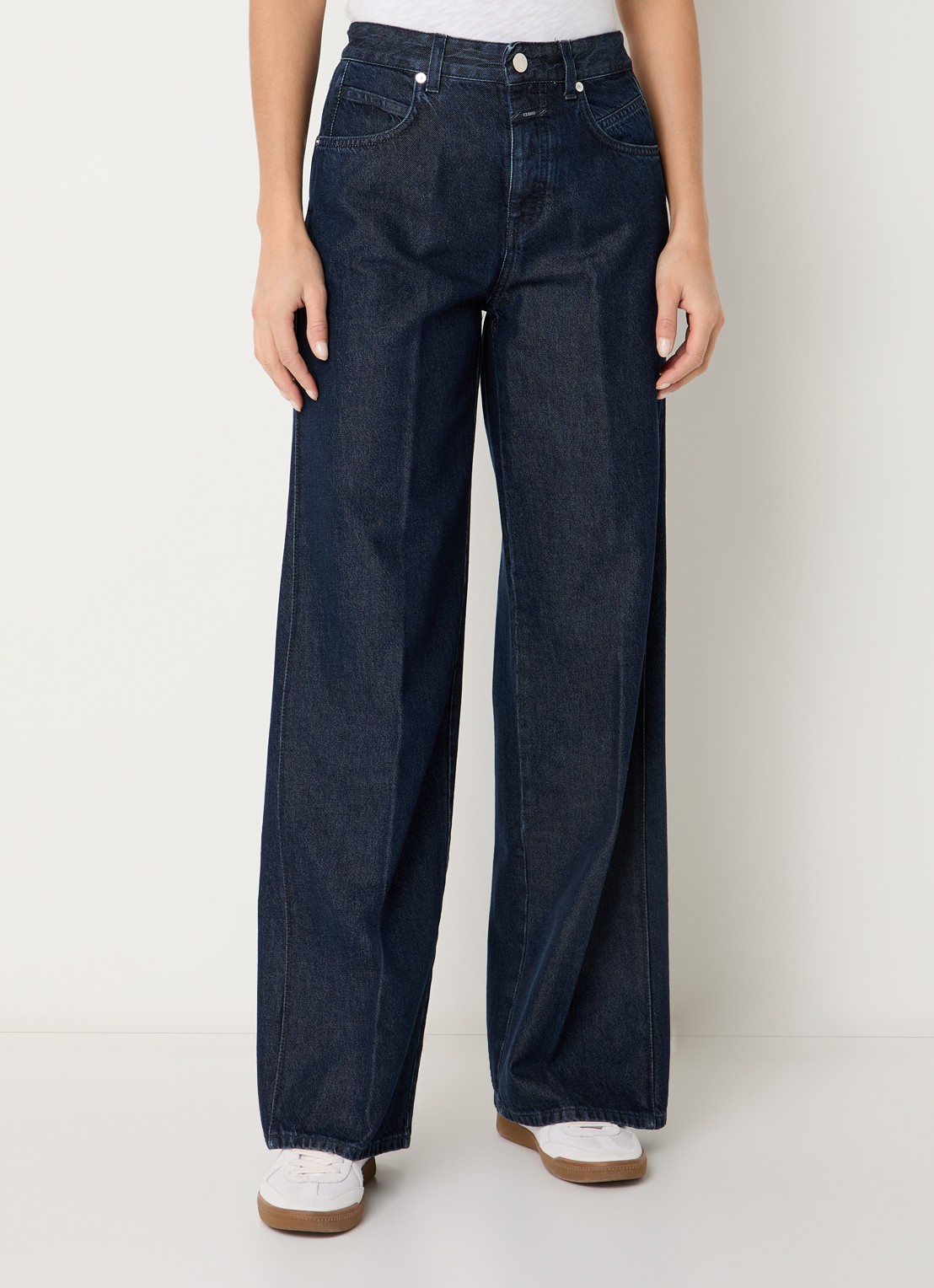 CLOSED Nikka high waist straight leg jeans  met persplooi - detail 4 indigo