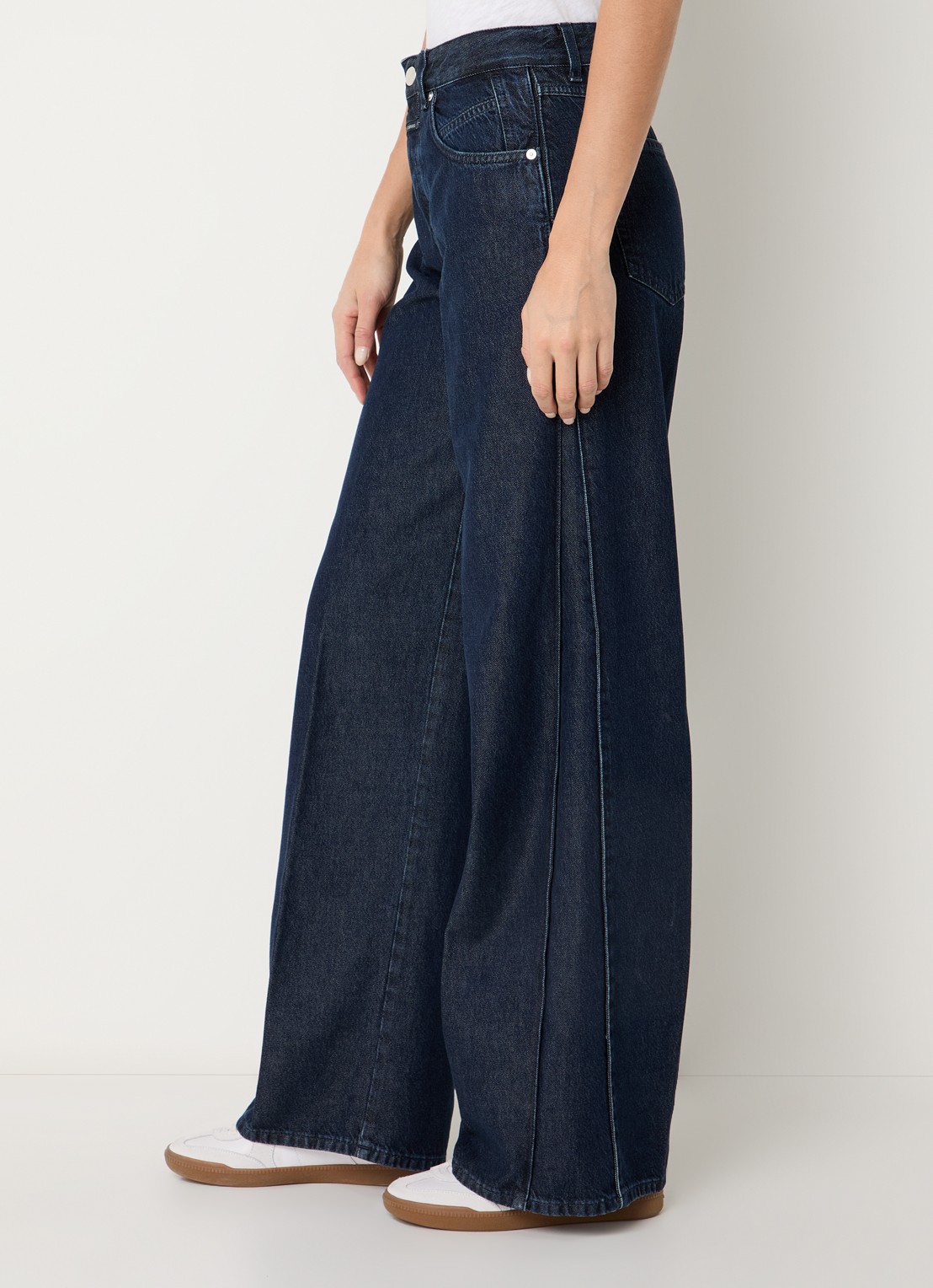 CLOSED Nikka high waist straight leg jeans  met persplooi - detail 5 indigo
