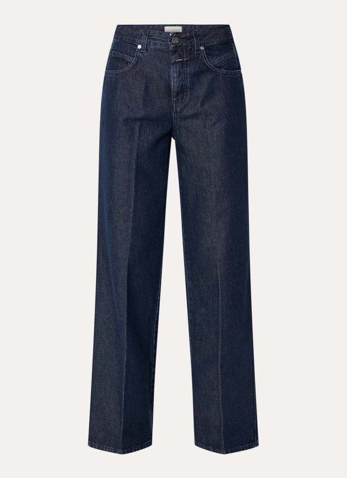 CLOSED Nikka high waist straight leg jeans  met persplooi - voorkant 2 indigo