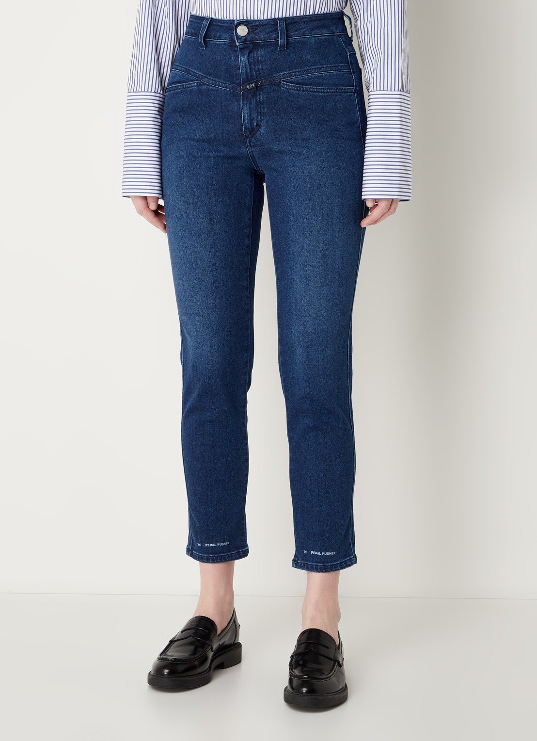 CLOSED Pedal Pusher high waist slim fit cropped jeans met stretch  - detail 2 indigo