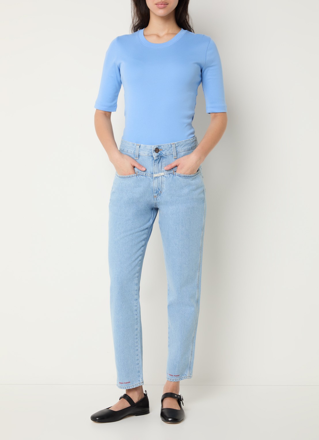 CLOSED Pedal Pusher high waist straight leg jeans met lichte wassing - voorkant 3 indigo