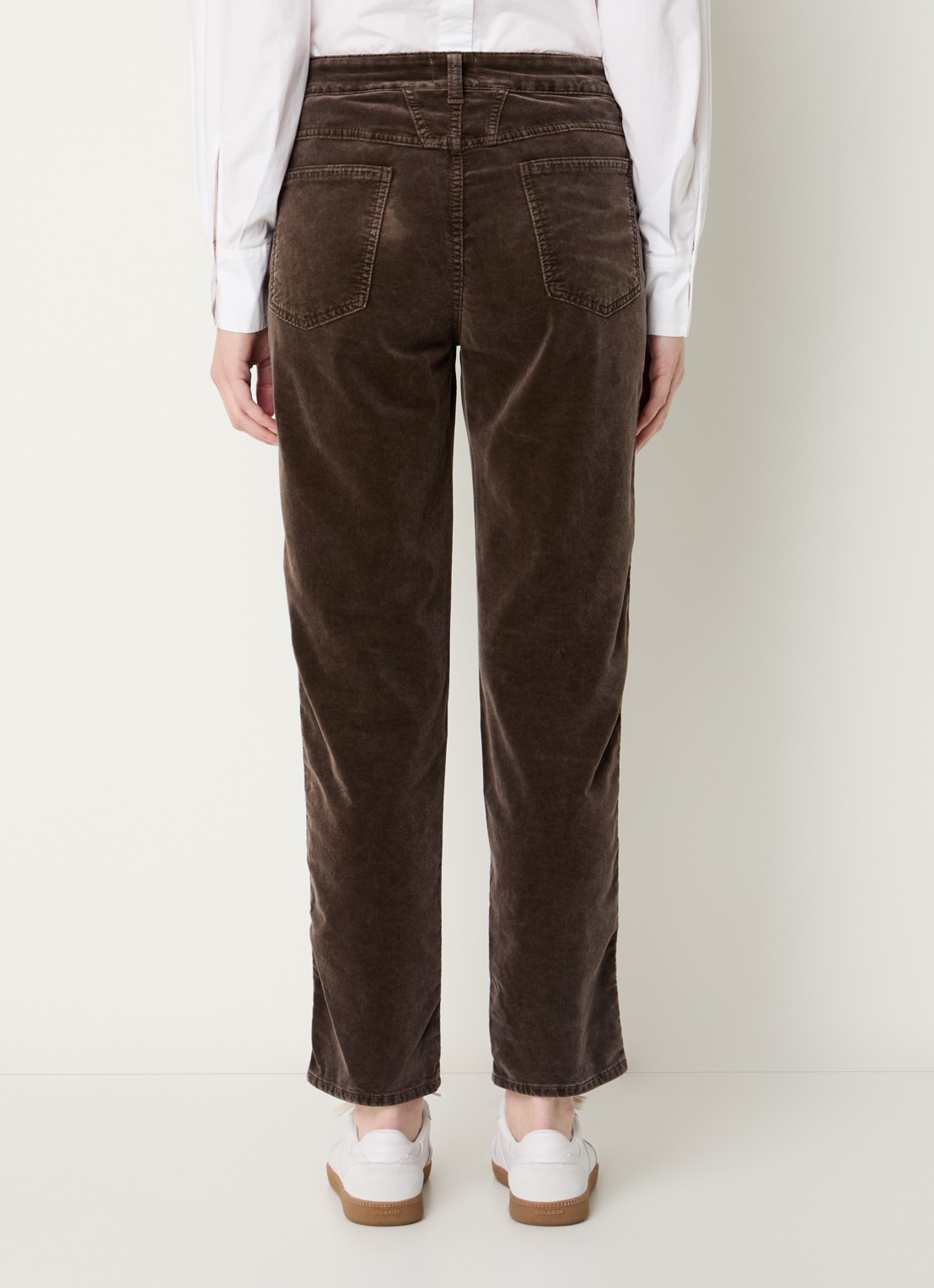 CLOSED Pedal Pusher mid waist cropped tapered fit broek van fluweel - achterkant 4 bronsgroen