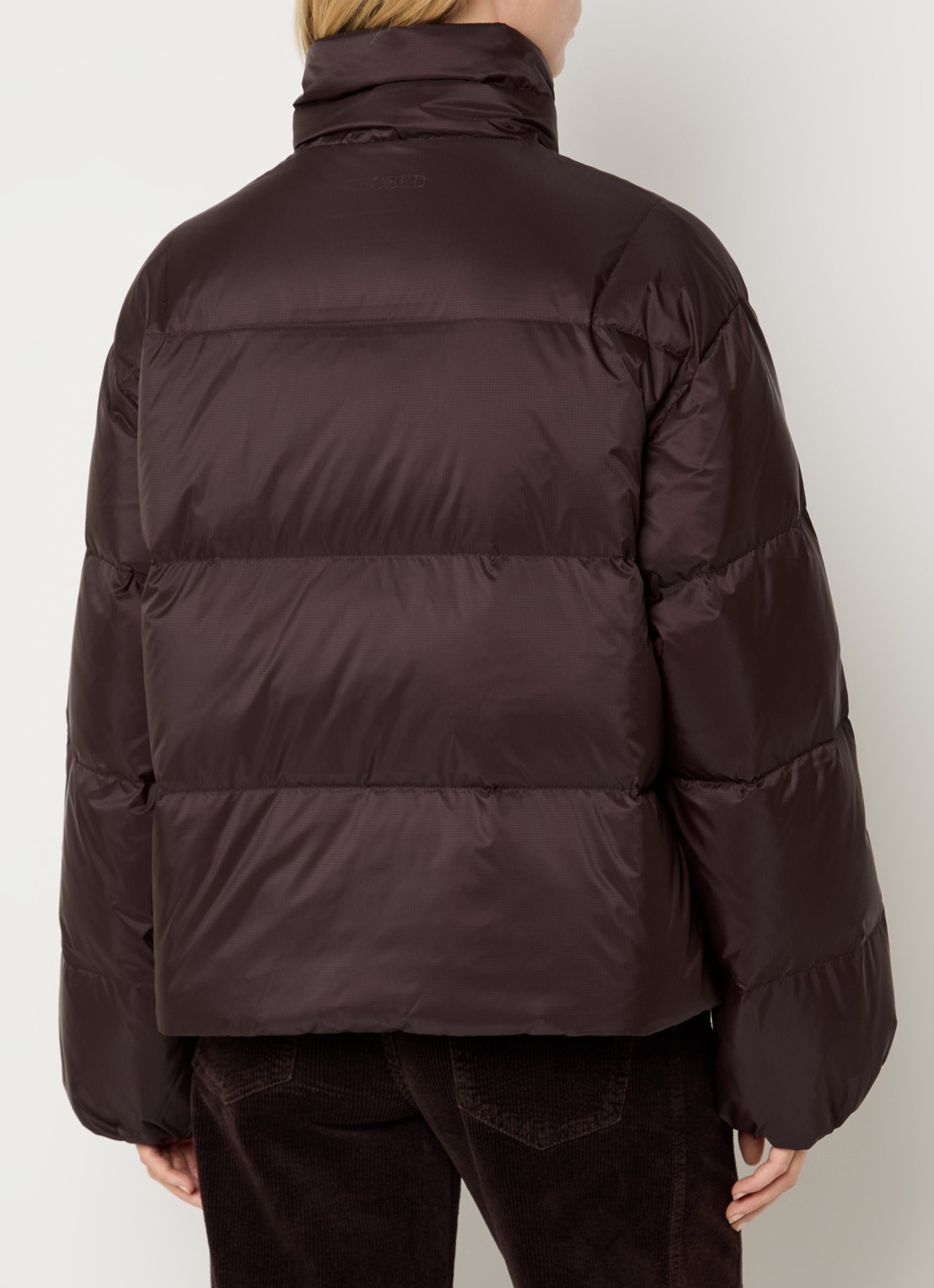 CLOSED Puffer jack met donsvulling en opstaande kraag - achterkant donkerbruin