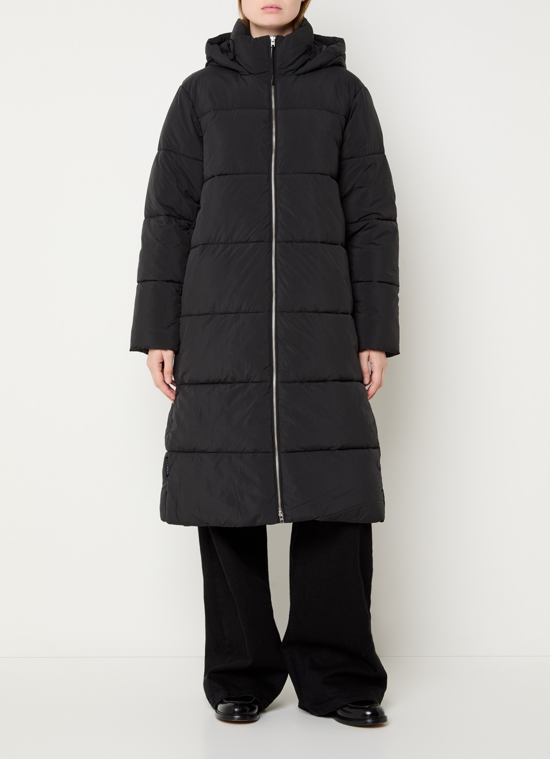 CLOSED Puffer jas met capuchon en ritszakken - detail 4 zwart