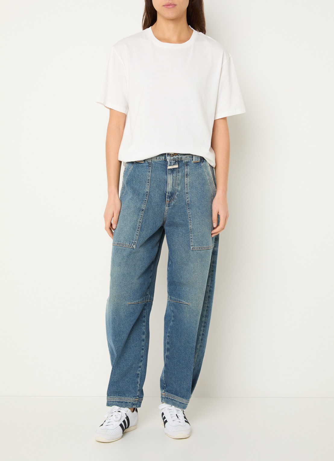 CLOSED Rhannon high waist tapered fit jeans met medium wassing - voorkant 4 indigo