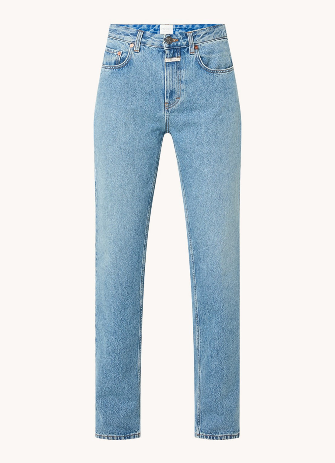 CLOSED Roan high waist straight leg jeans met lichte wassing  - voorkant 4 indigo