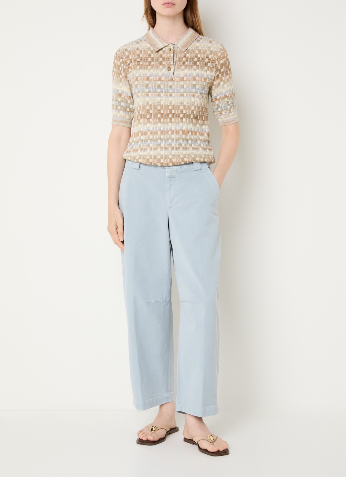 CLOSED Romi high waist straight leg jeans met lichte wassing - voorkant 2 lichtblauw