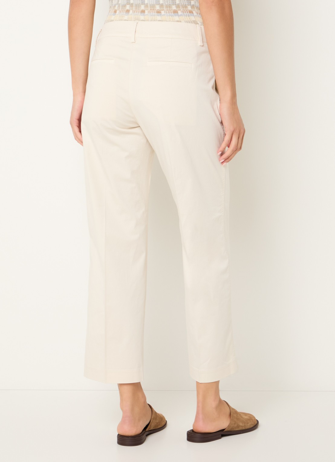 CLOSED Serandon high waist straight fit cropped chino met steekzakken - achterkant gebroken wit