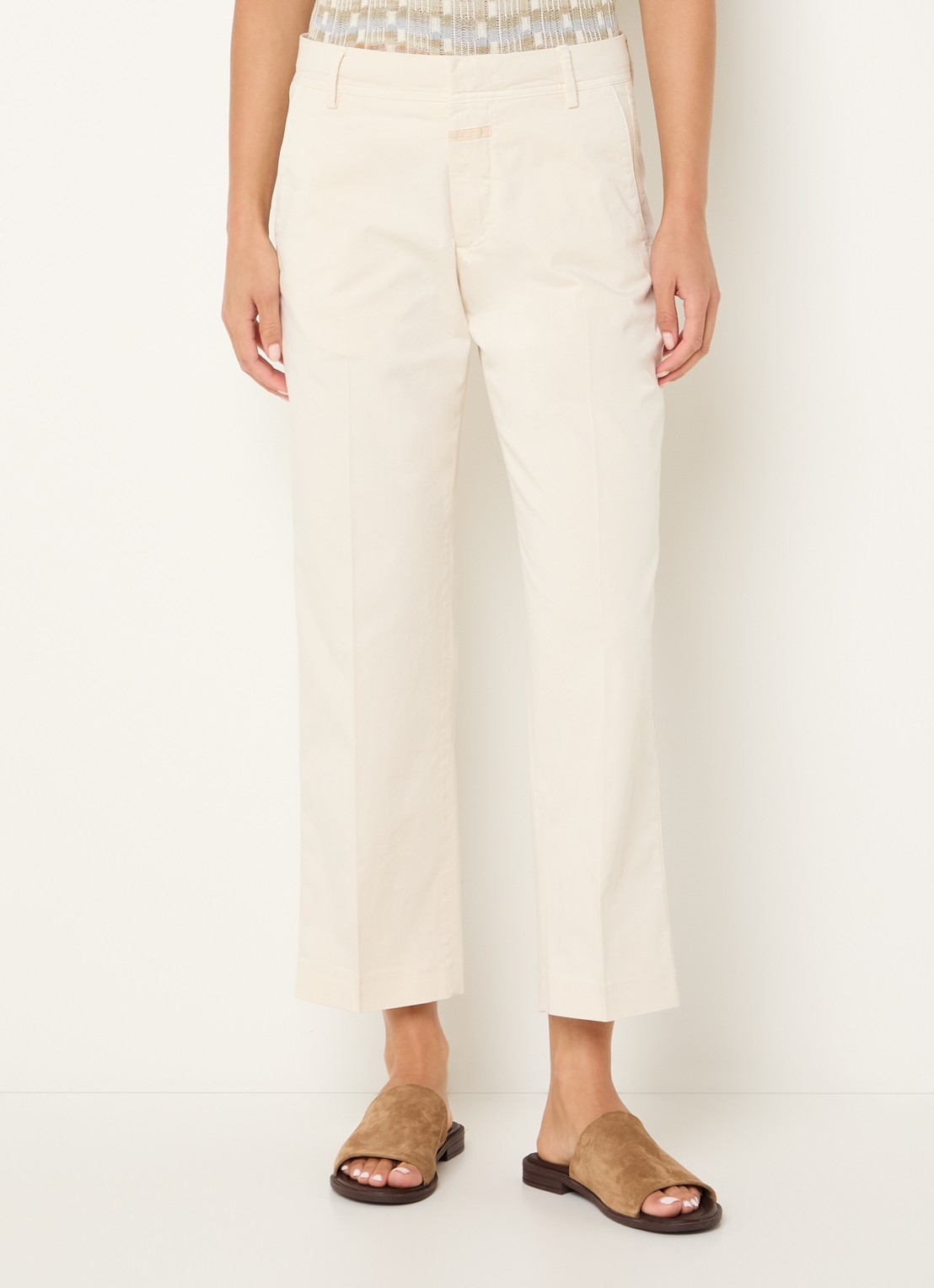 CLOSED Serandon high waist straight fit cropped chino met steekzakken - detail 2 gebroken wit
