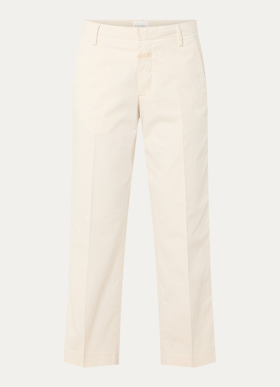 CLOSED Serandon high waist straight fit cropped chino met steekzakken - voorkant 3 gebroken wit