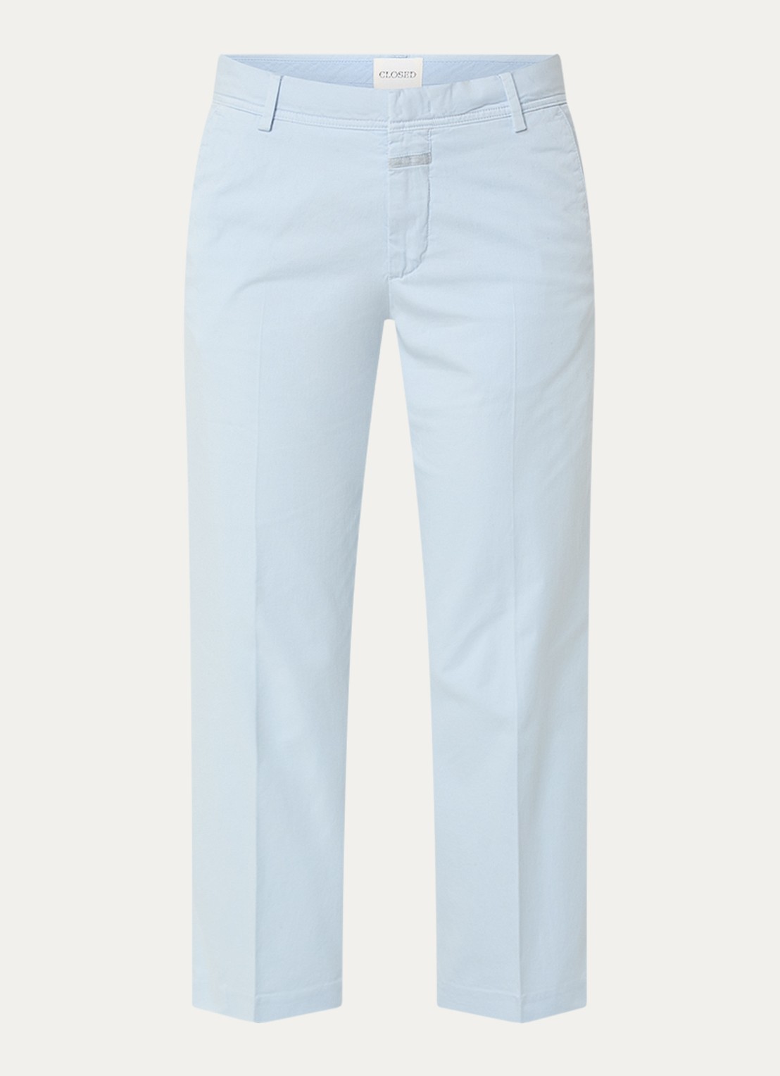 CLOSED Serandon high waist straight fit cropped chino met steekzakken - voorkant 2 lichtblauw