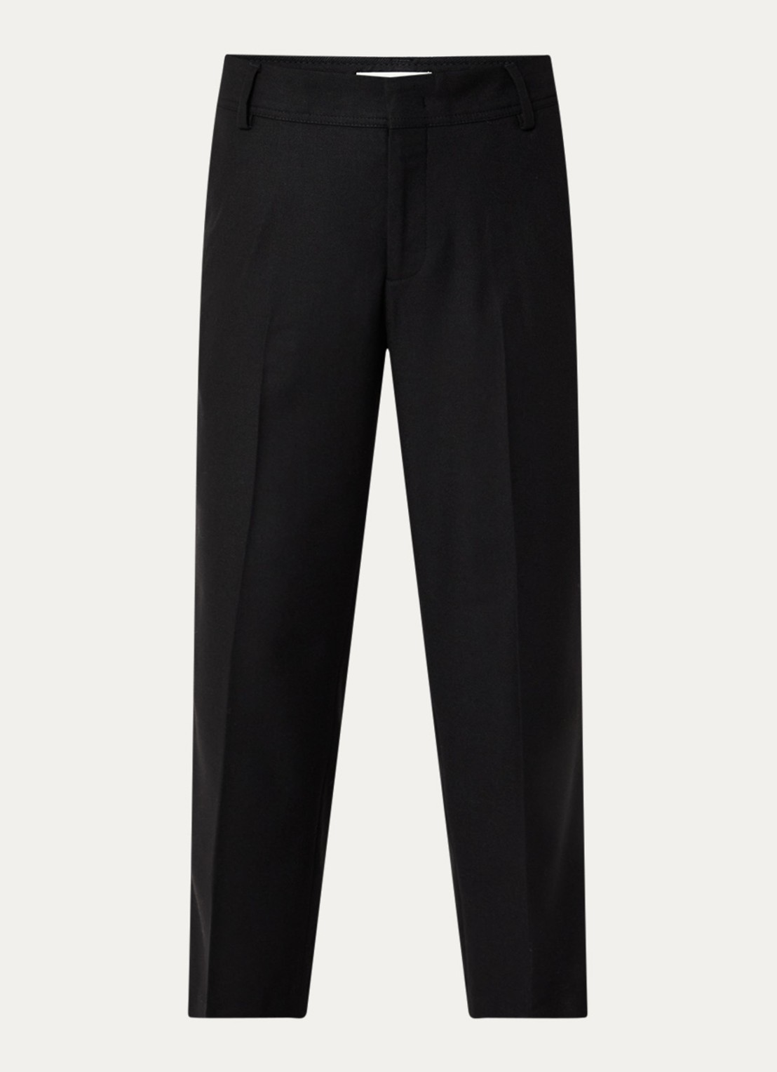 CLOSED Serandon high waist straight fit cropped pantalon in wolblend - voorkant zwart