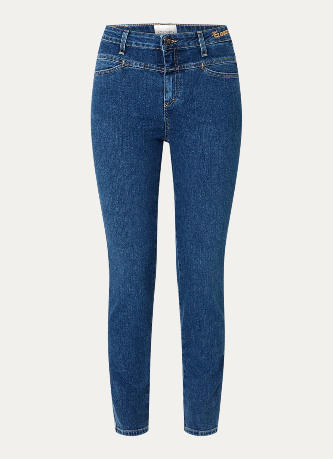 CLOSED Skinny Pusher mid waist skinny jeans met medium wassing - voorkant 3 indigo