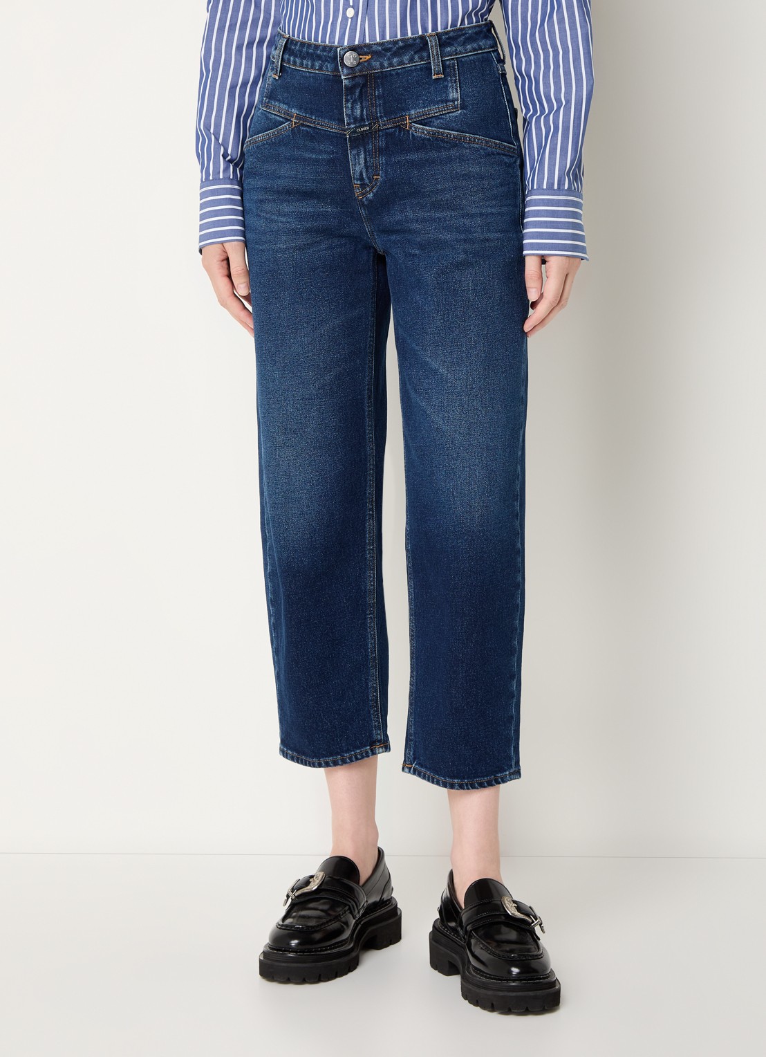 CLOSED Stover high waist cropped straight leg jeans  - detail 4 indigo