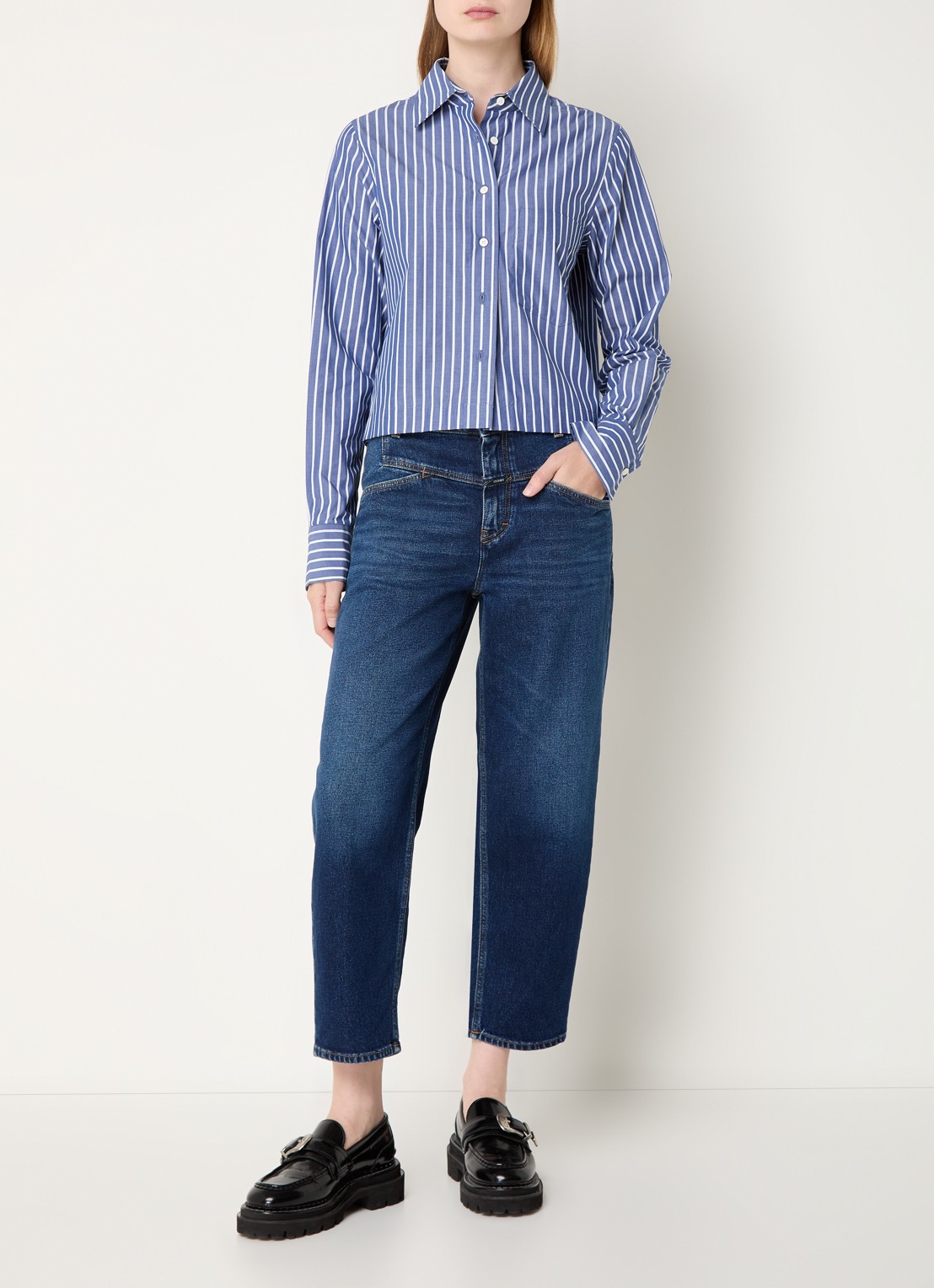 CLOSED Stover high waist cropped straight leg jeans  - voorkant 2 indigo