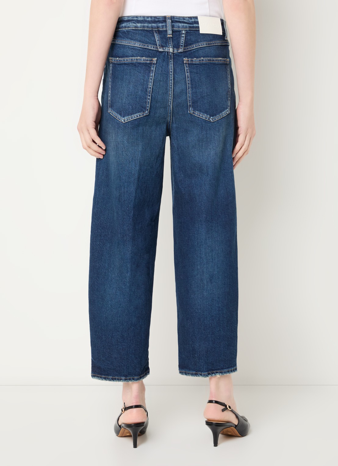 CLOSED Stover-X high waist cropped tapered jeans met donkere wassing - achterkant 4 indigo