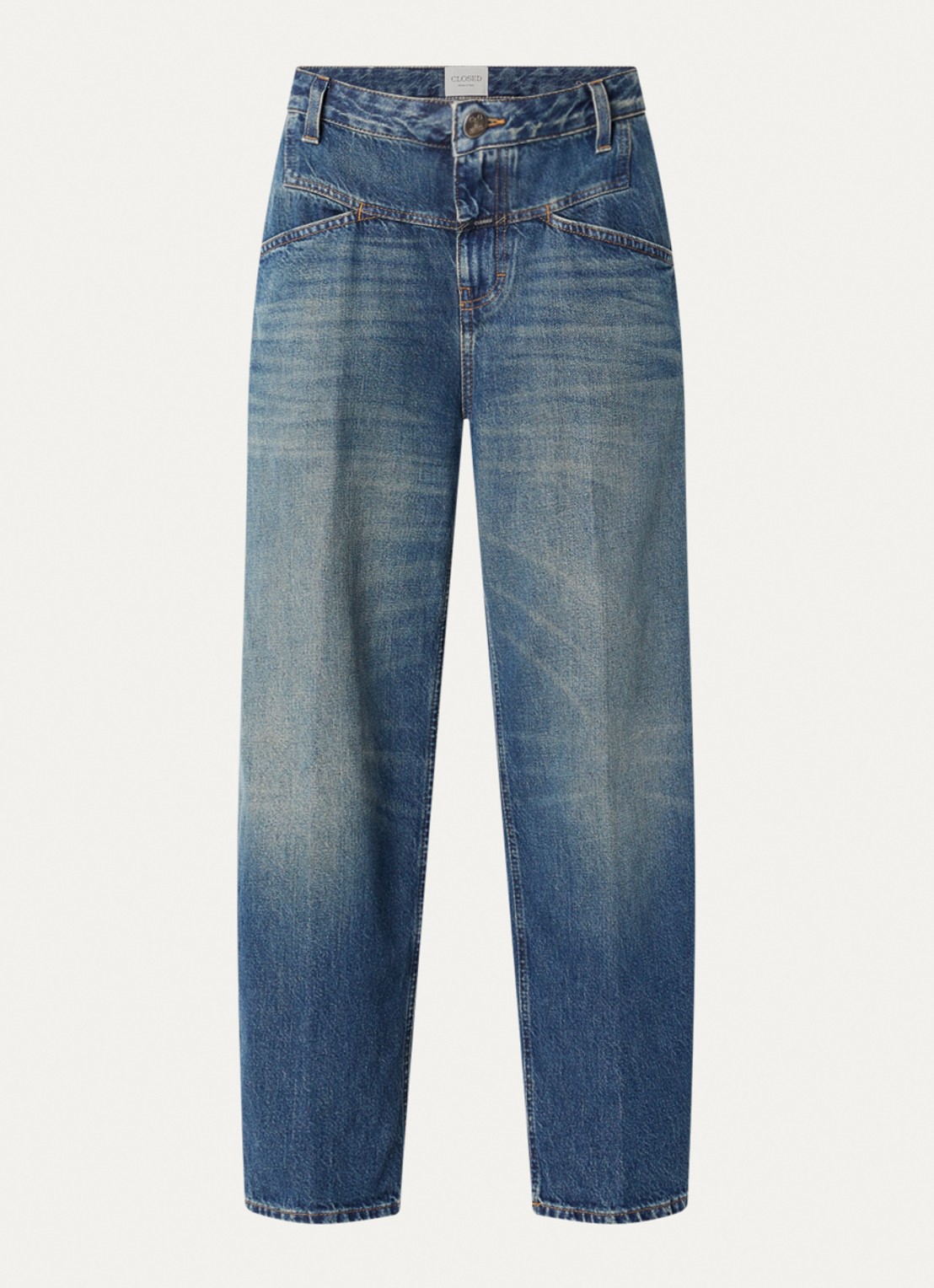 CLOSED Stover-x high waist wide fit jeans met medium wassing - voorkant 2 indigo