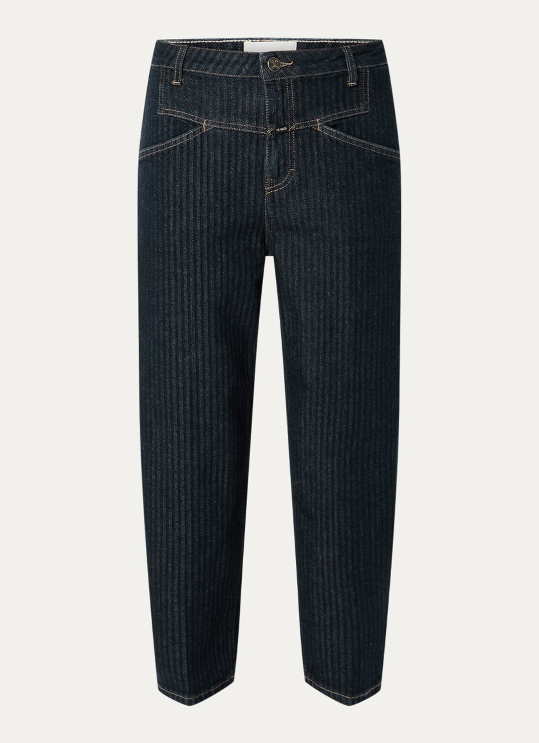 CLOSED Stover-X mid waist loose fit cropped jeans met donkere wassing - voorkant 2 indigo
