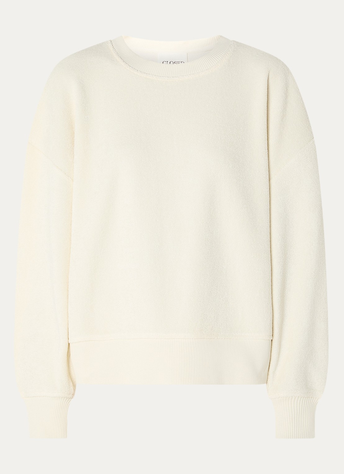 CLOSED Sweater van badstof - voorkant 2 gebroken wit