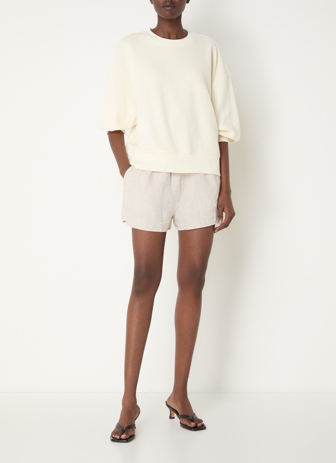 CLOSED Sweater van badstof - voorkant 3 gebroken wit