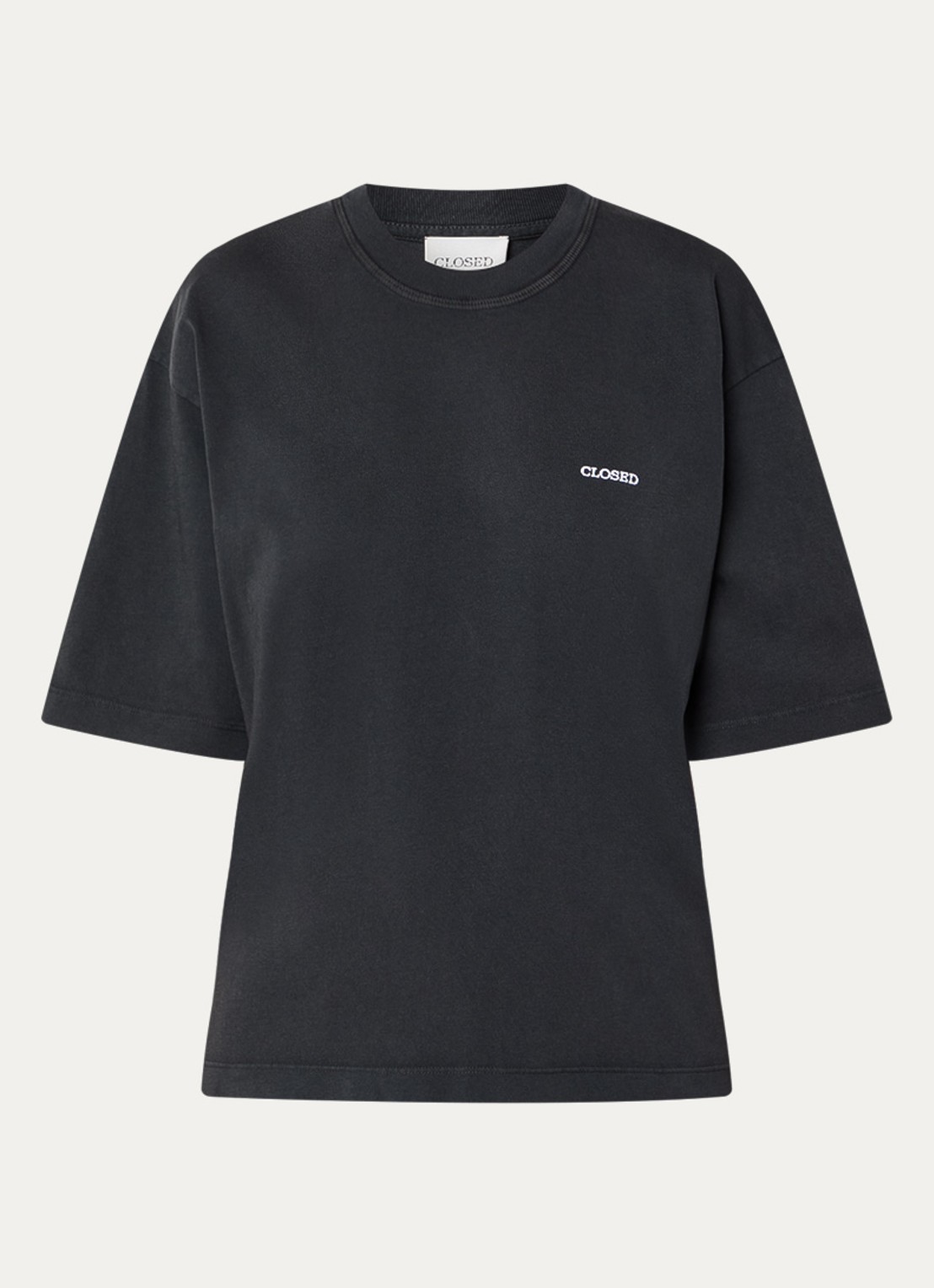 CLOSED T-shirt met logo - voorkant donkergrijs