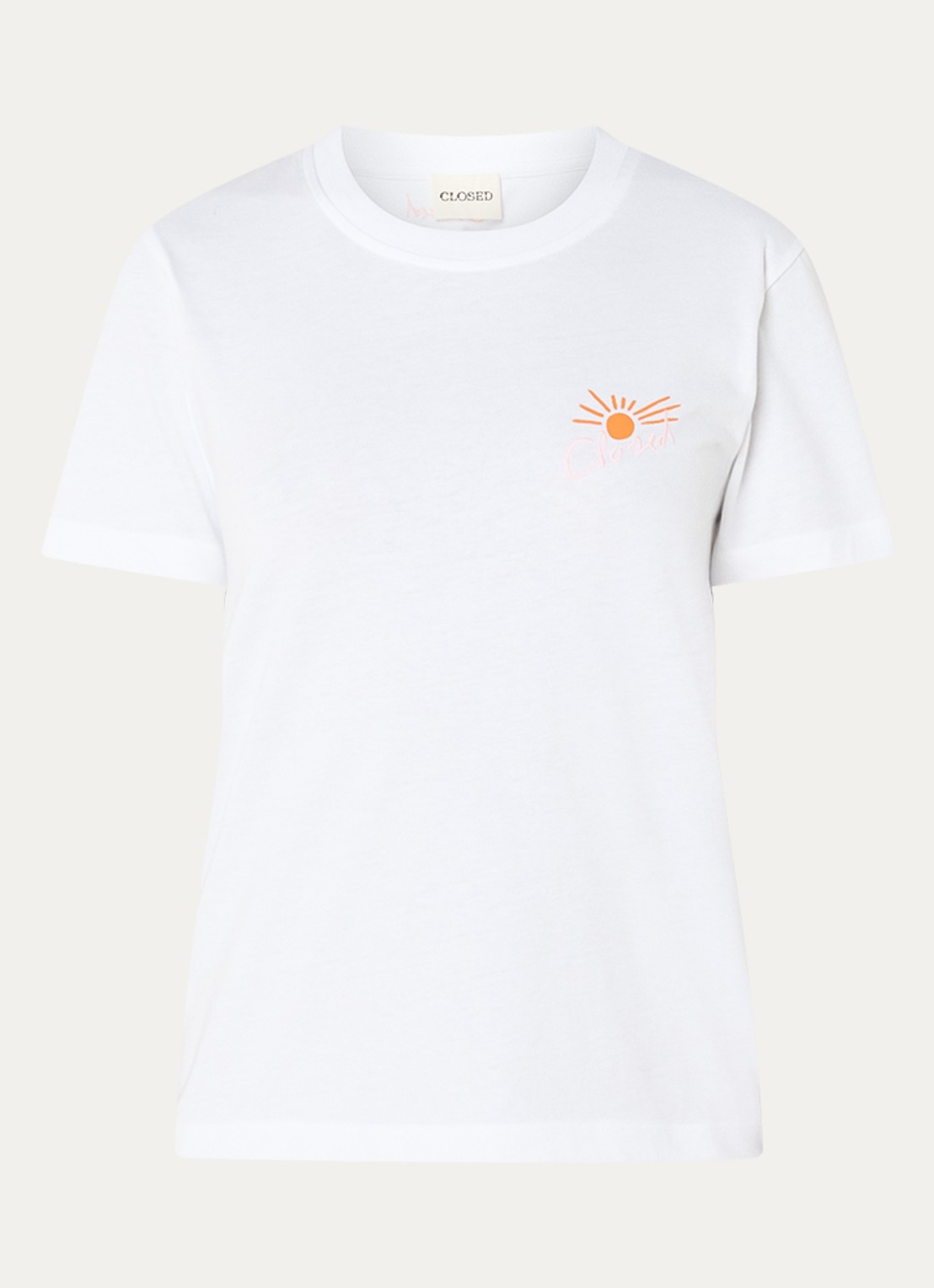 CLOSED T-shirt met logoborduring  - voorkant 2 wit
