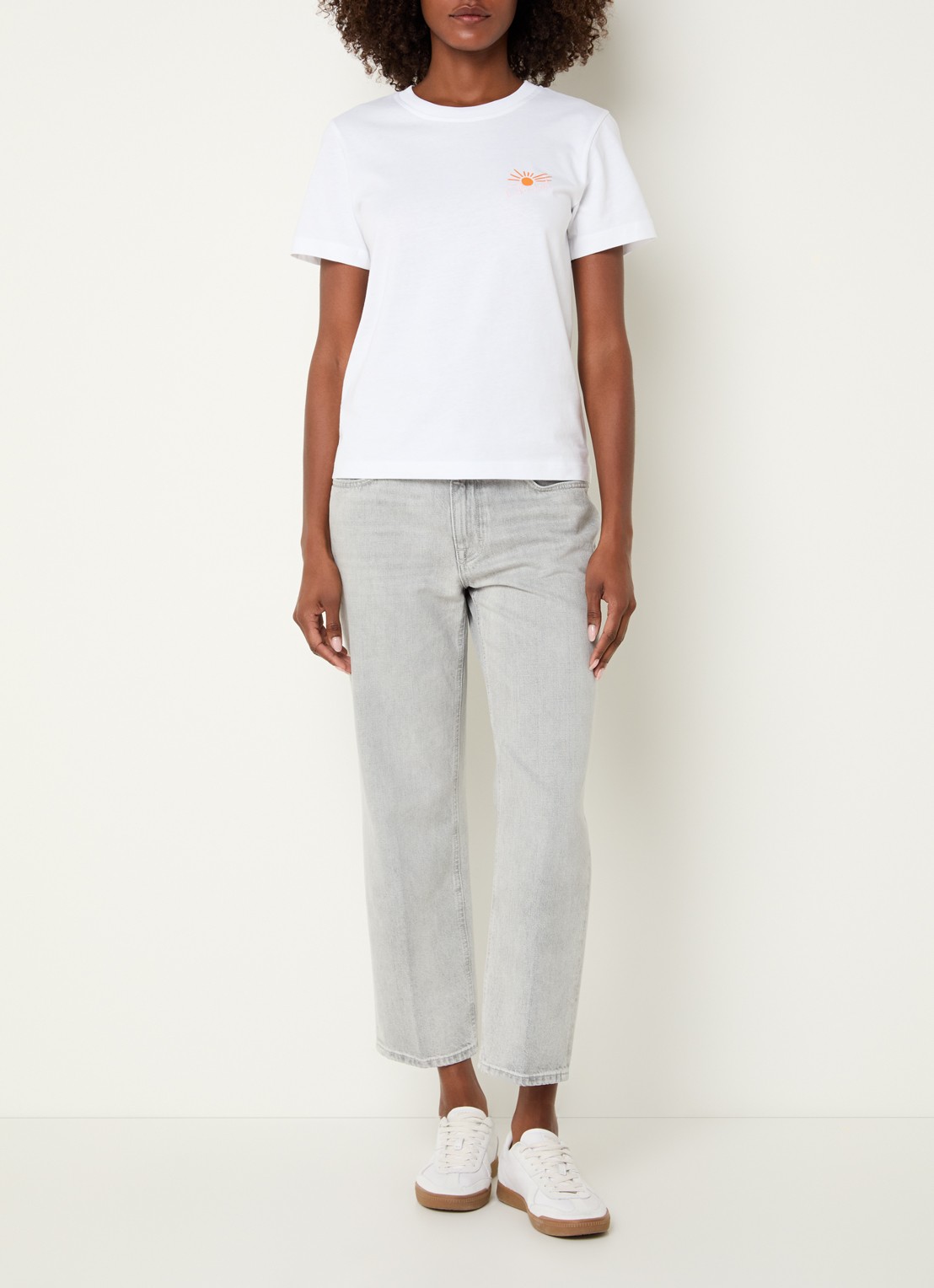 CLOSED T-shirt met logoborduring  - voorkant 3 wit