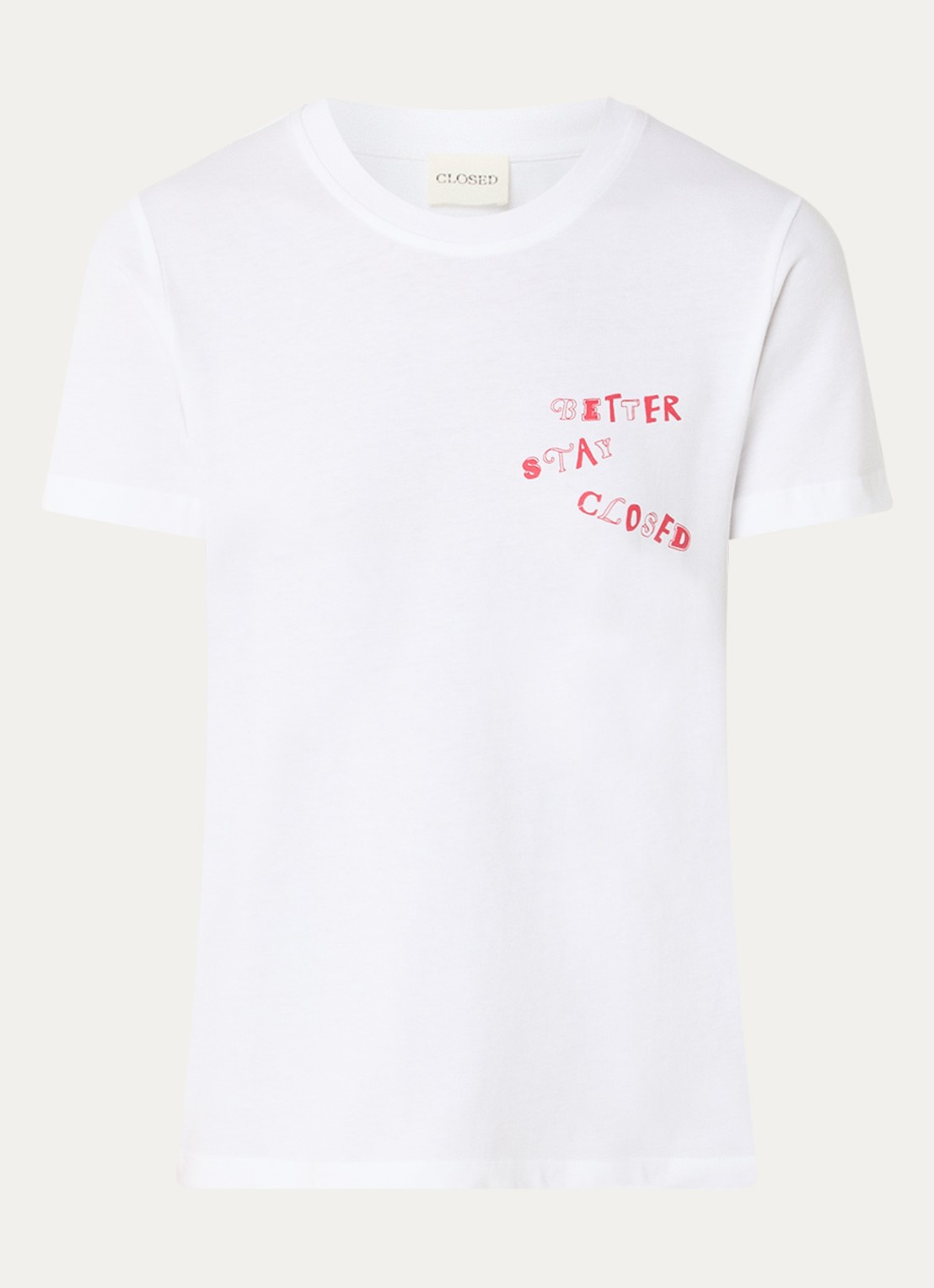 CLOSED T-shirt met logoprint - voorkant 2 wit