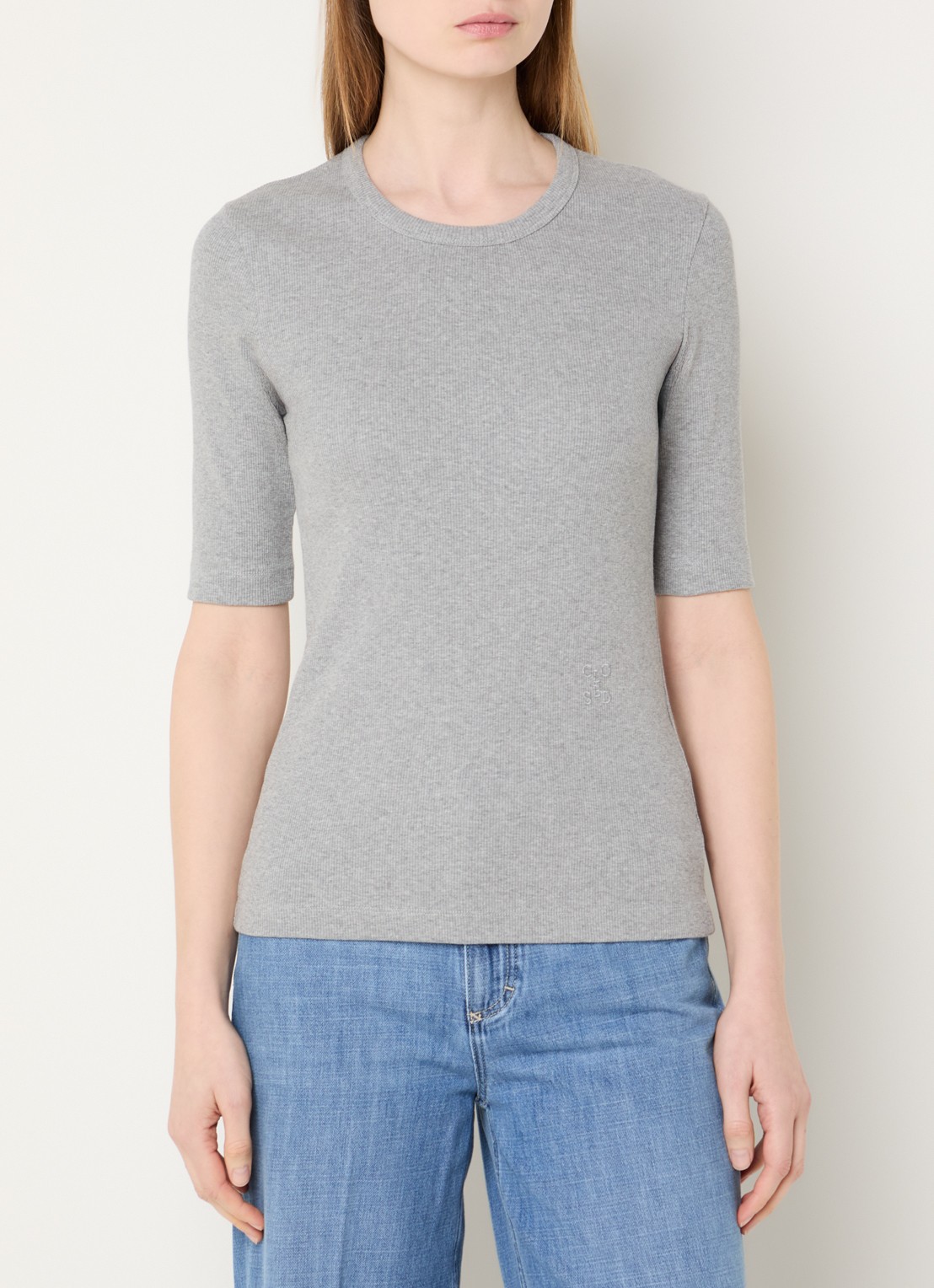 CLOSED T-shirt met ronde hals - detail 4 grijs