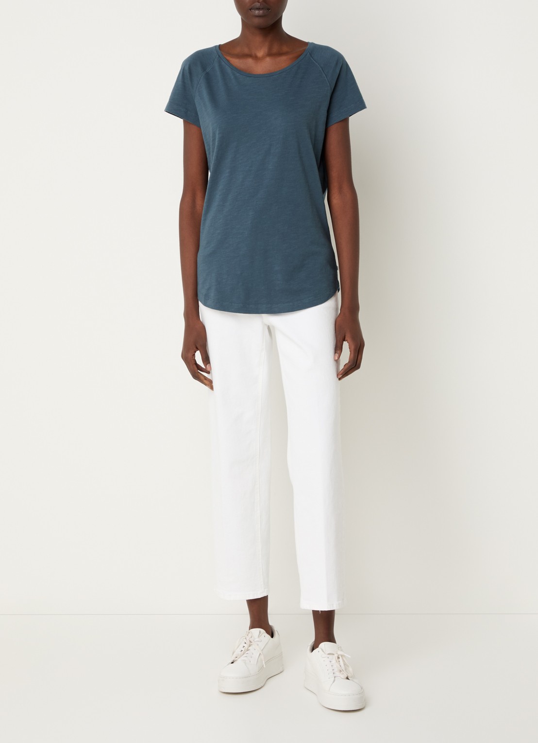 CLOSED T-shirt met stretch - voorkant 3 petrol