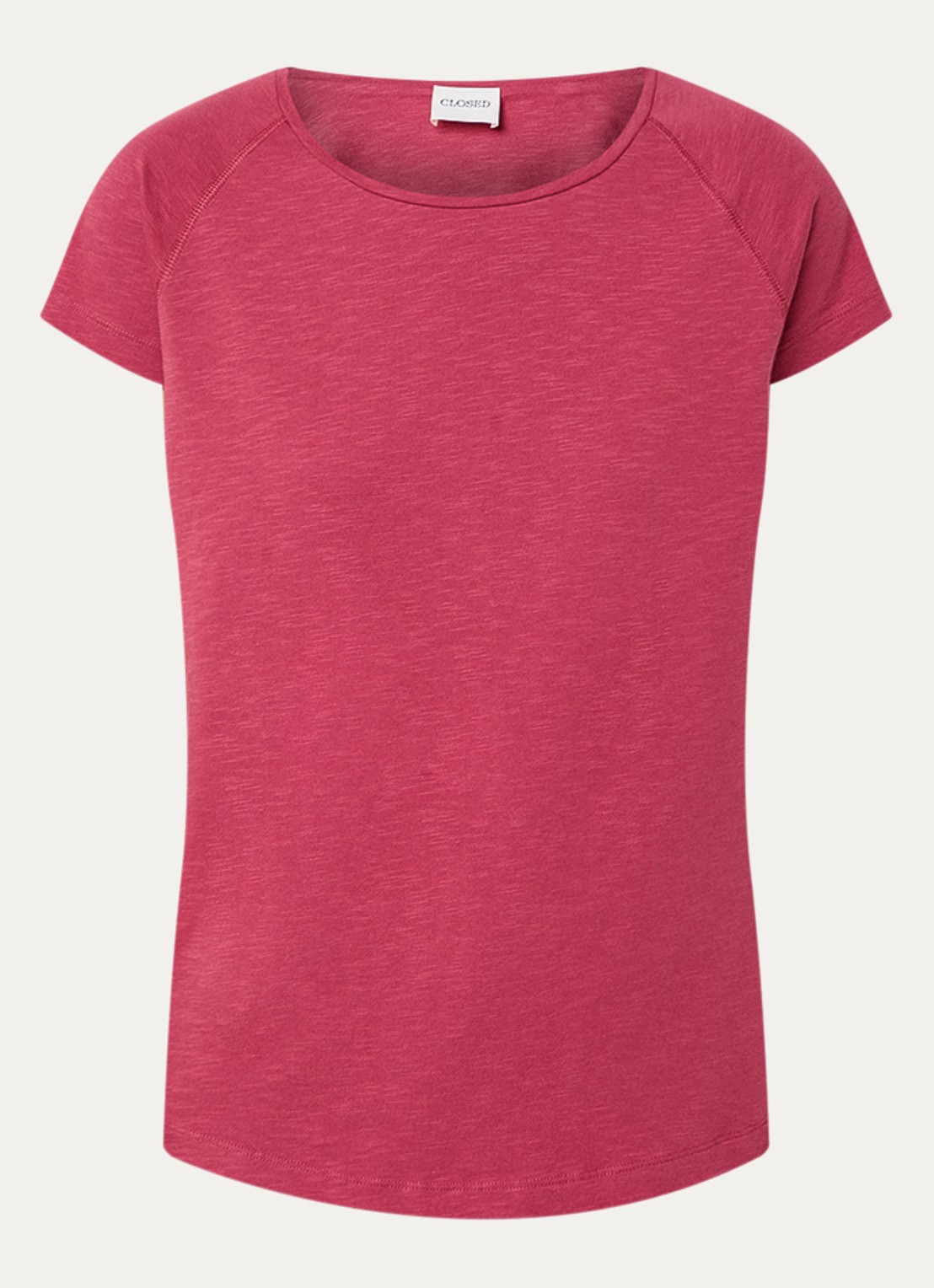 CLOSED T-shirt met stretch - voorkant donkerrood
