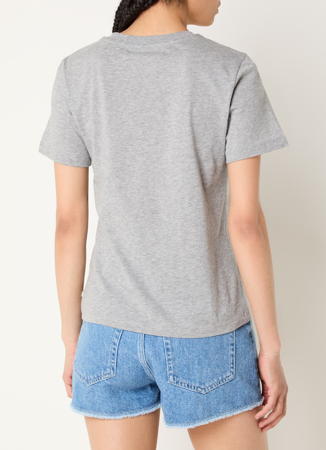 CLOSED T-shirt van  katoen met gemêleerd dessin - achterkant grijsmele