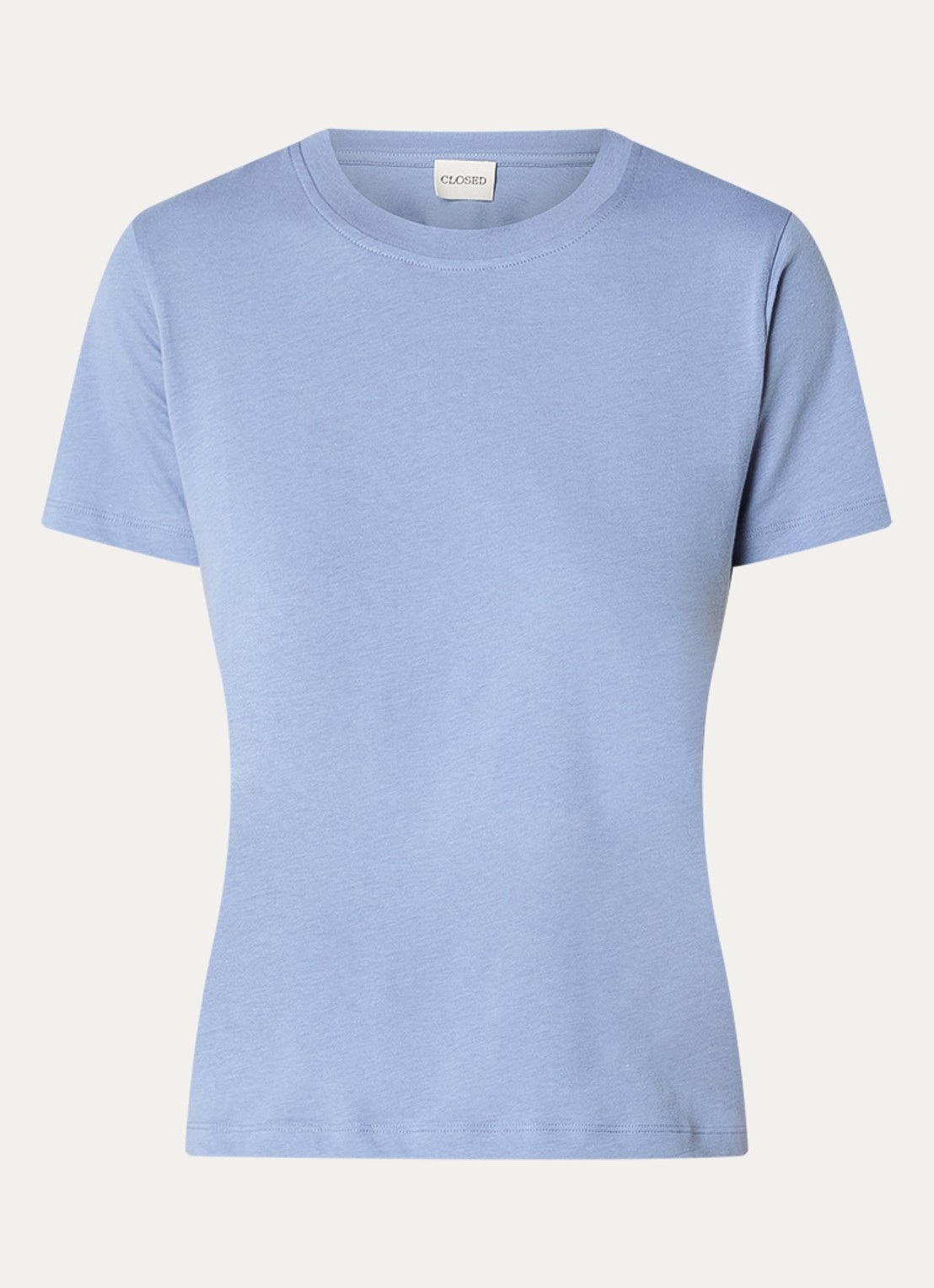 CLOSED T-shirt van  katoen met gemêleerd dessin - voorkant indigo