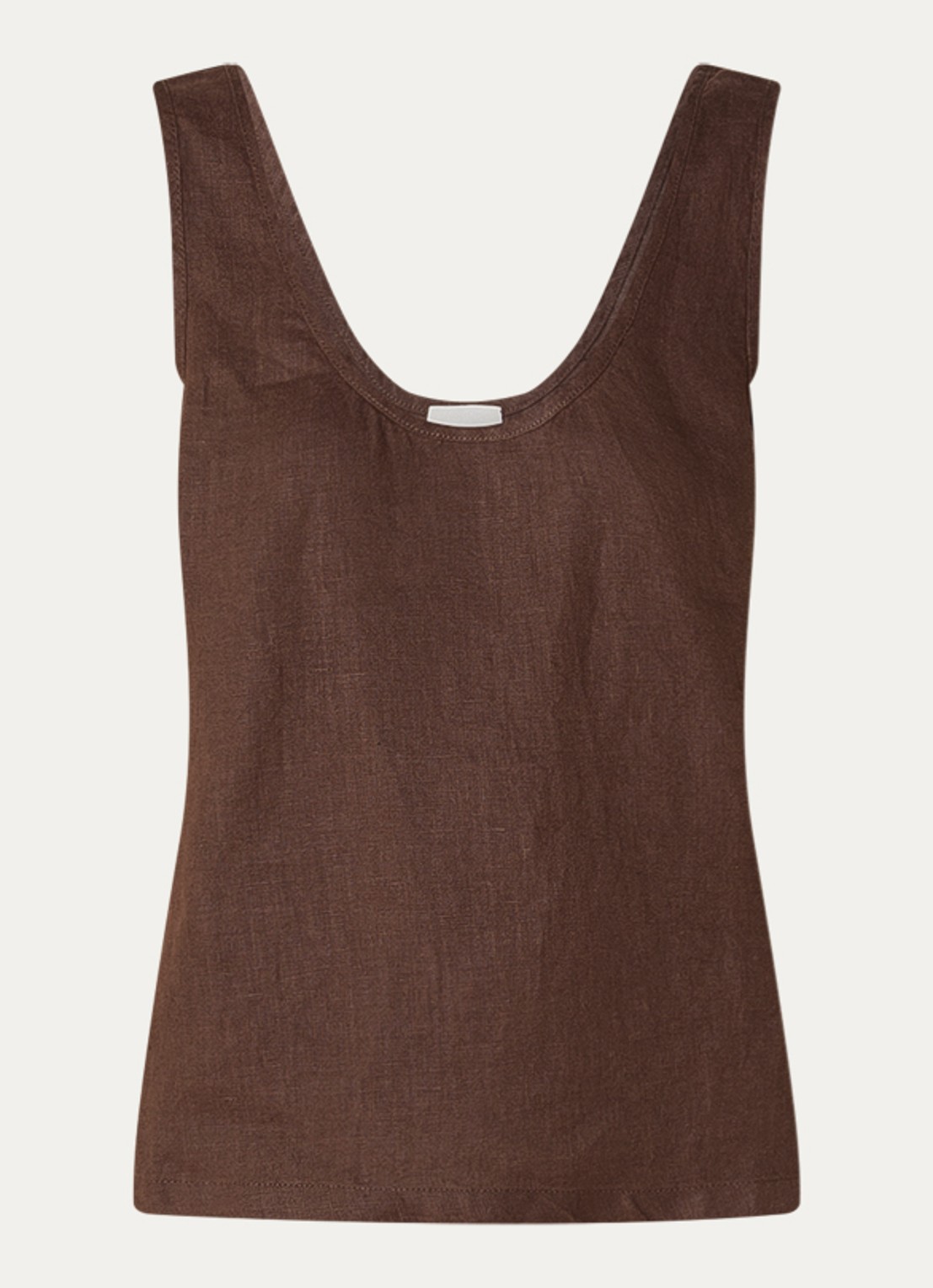 CLOSED Tanktop van linnen - voorkant 3 bruin