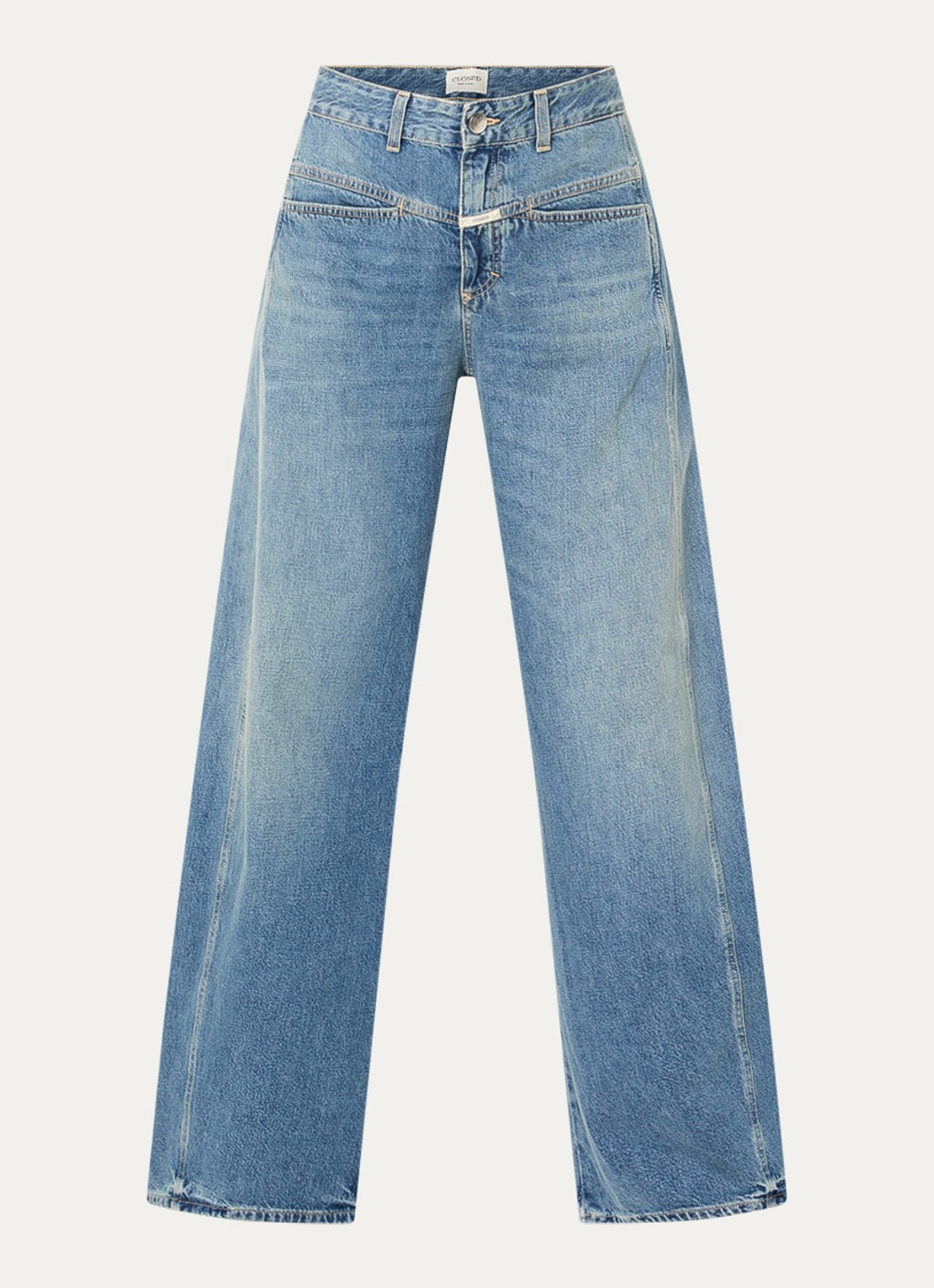 CLOSED Tori-X high waist wide leg jeans met medium wassing - voorkant indigo