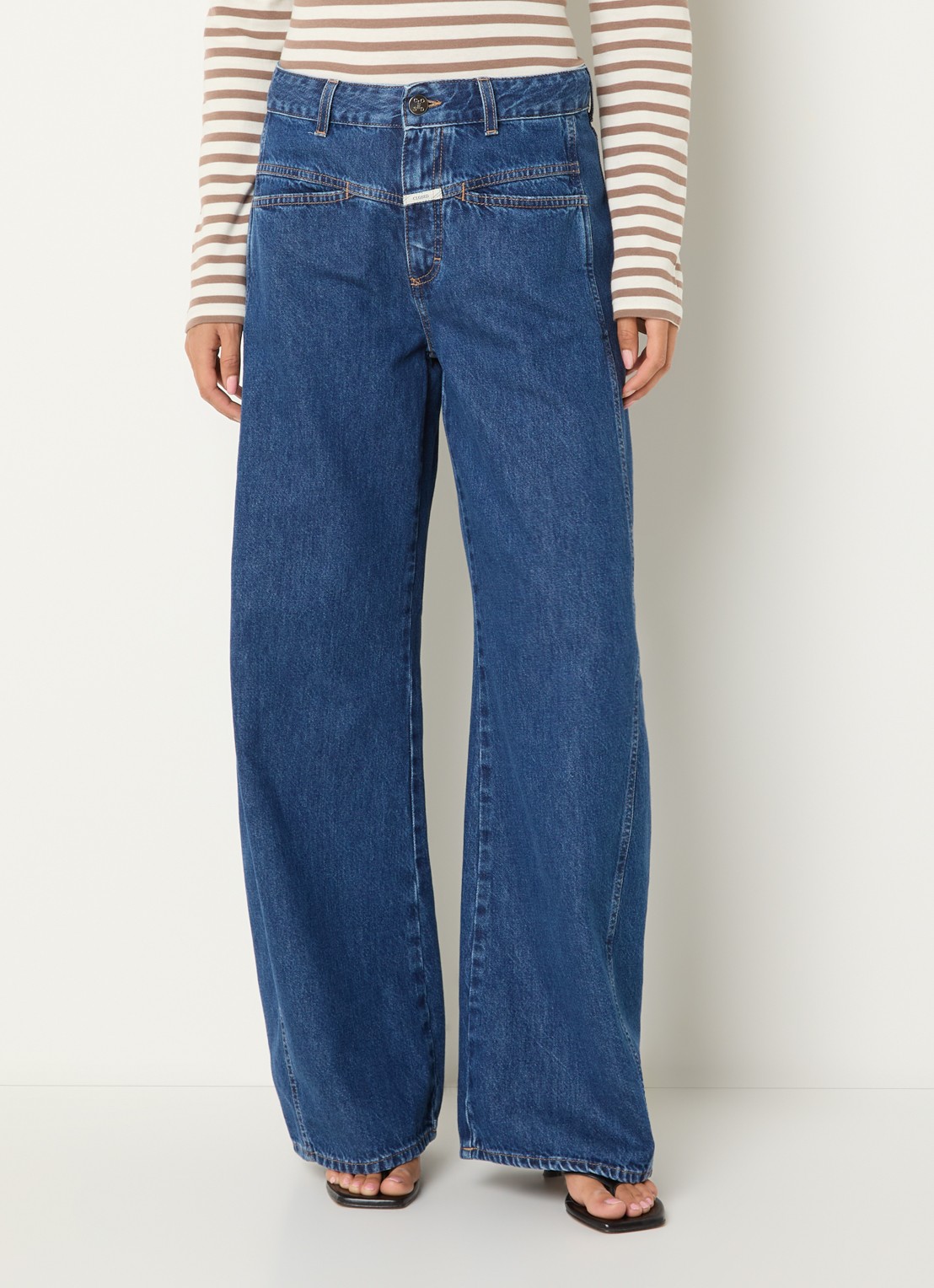 CLOSED Tori-x high waist wide leg jeans met steekzakken  - detail 2 indigo