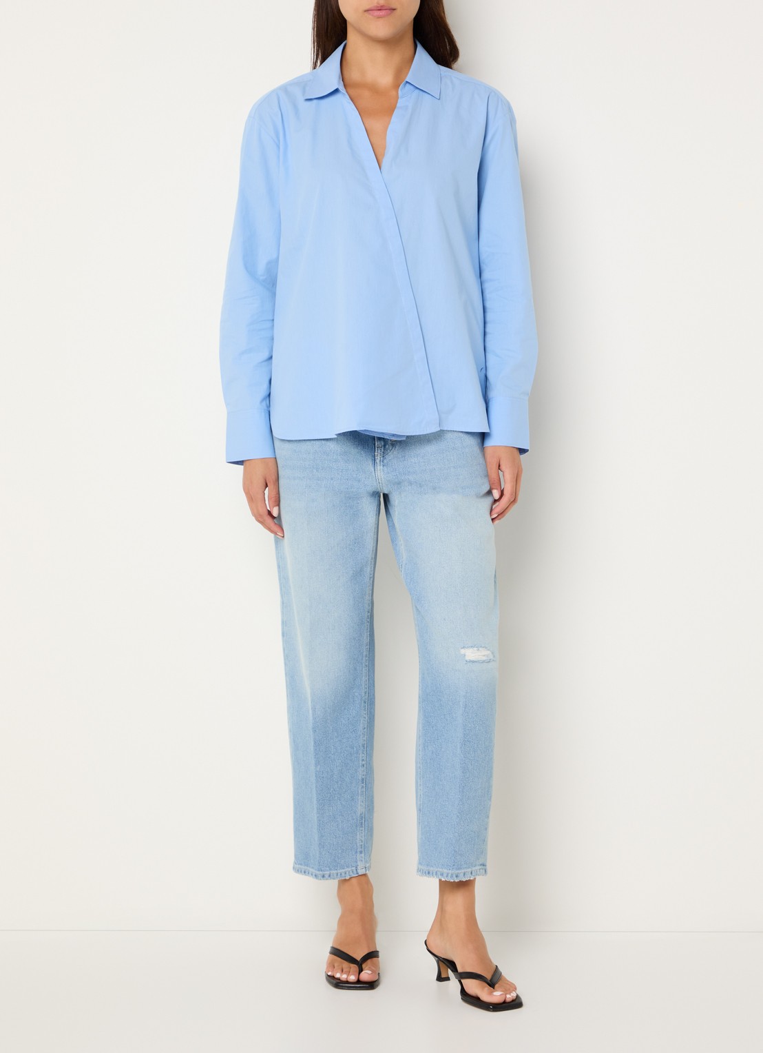 CLOSED Tuniek met asymmetrische hals - voorkant 2 blauw
