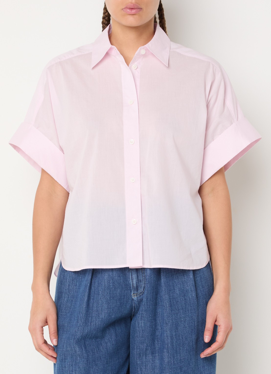 CLOSED Turn-up blouse van katoen - detail 3 lichtroze