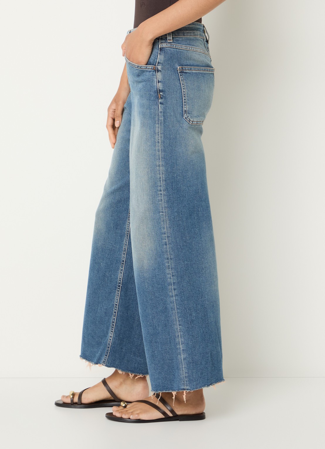 CLOSED Wera cropped high waist flared jeans met destroyed afwerking - detail 2 indigo