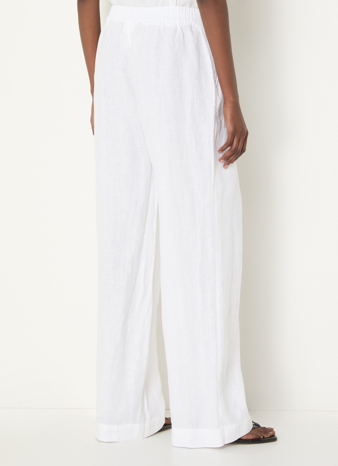 CLOSED Winona high waist wide fit pantalon van linnen - achterkant gebroken wit