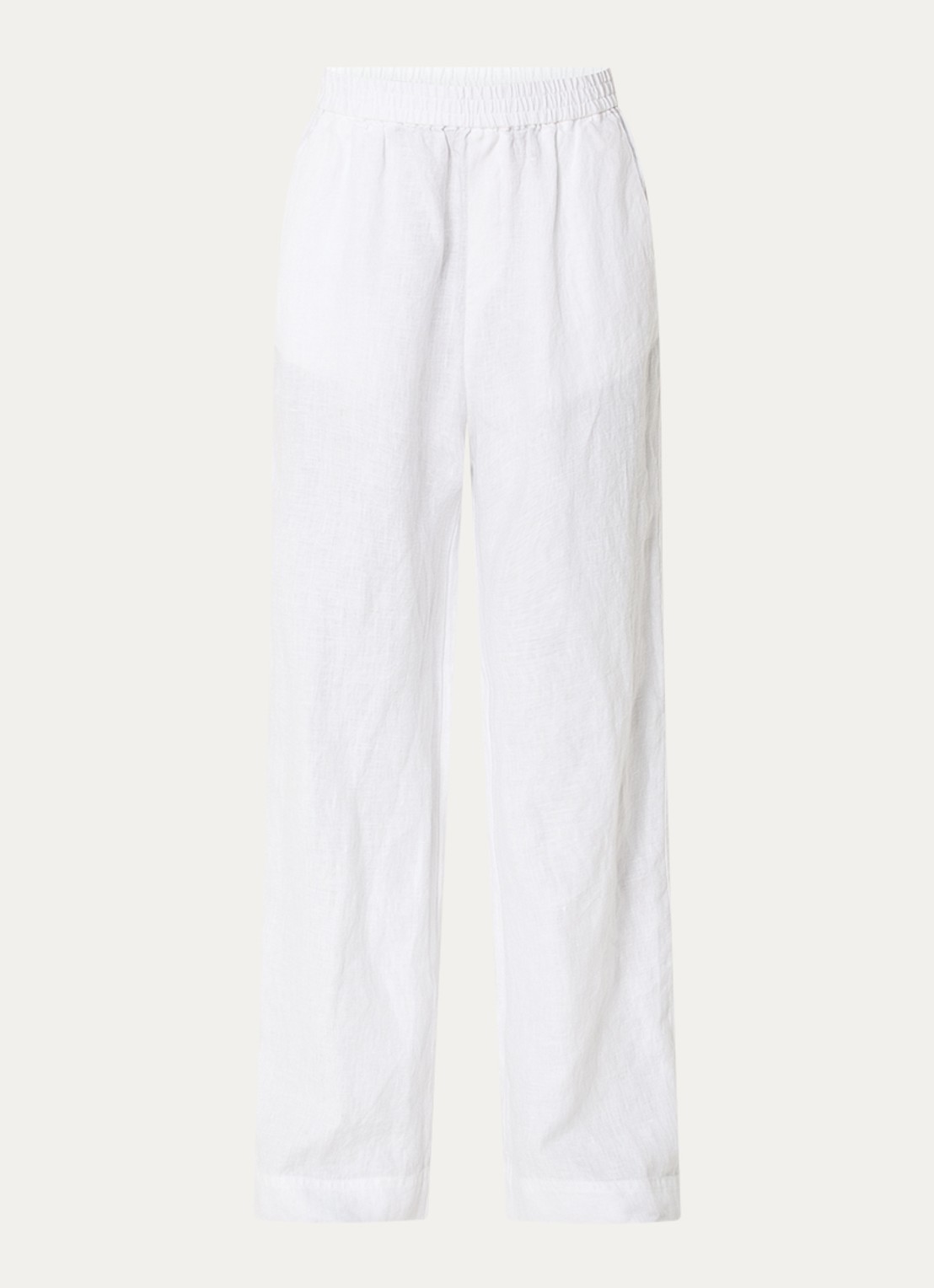 CLOSED Winona high waist wide fit pantalon van linnen - voorkant 3 gebroken wit