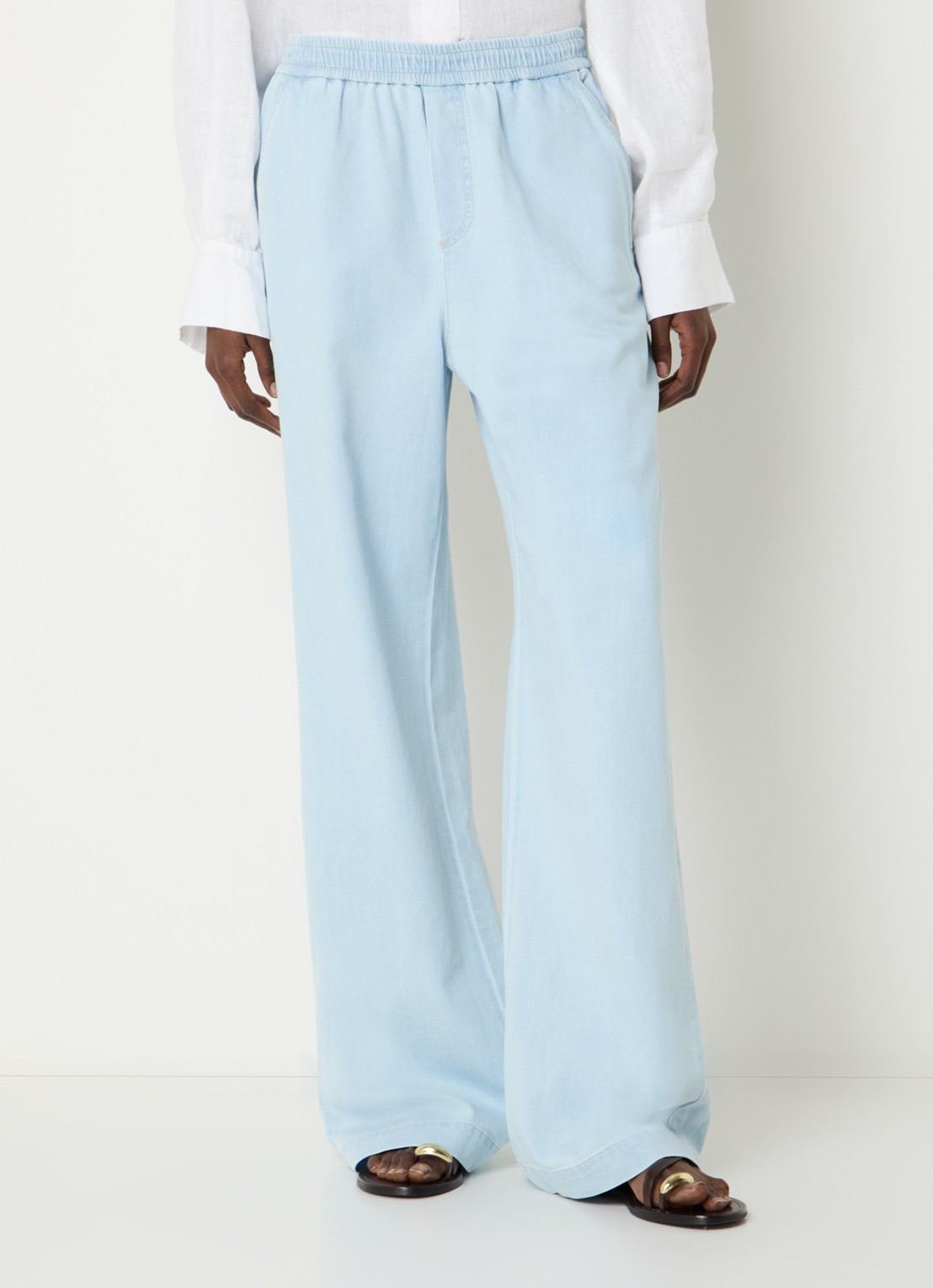 CLOSED Winona mid waist wide leg jeans met lichte wassing  - detail indigo