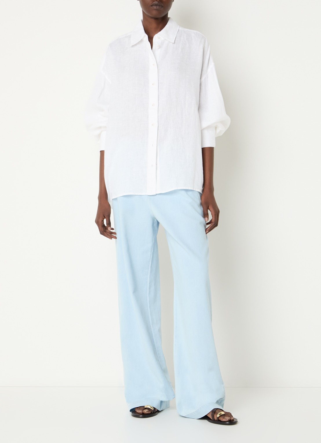 CLOSED Winona mid waist wide leg jeans met lichte wassing  - voorkant 3 indigo