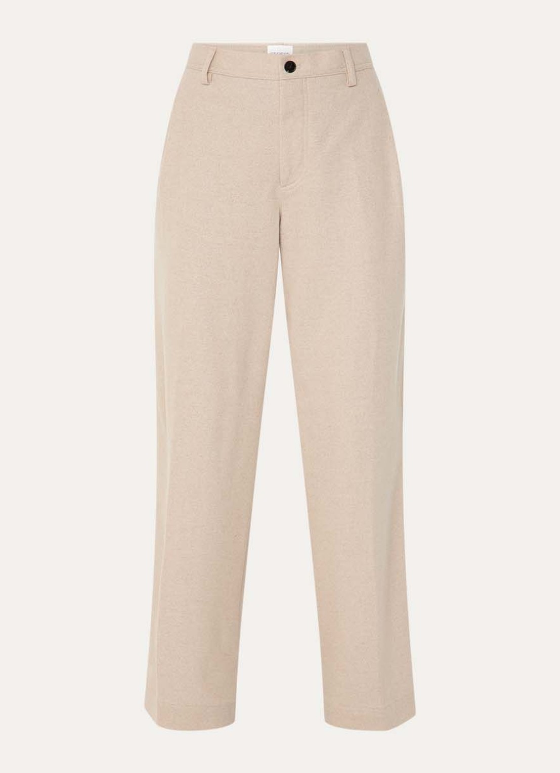 CLOSED Wrenna high waist straight fit pantalon van wol met steekzakken - voorkant 2 beige
