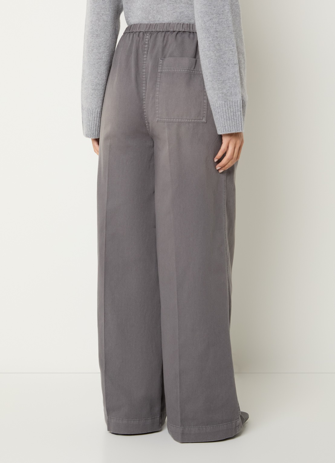 CLOSED Wynston high waist wide fit broek met steekzakken - achterkant grijs