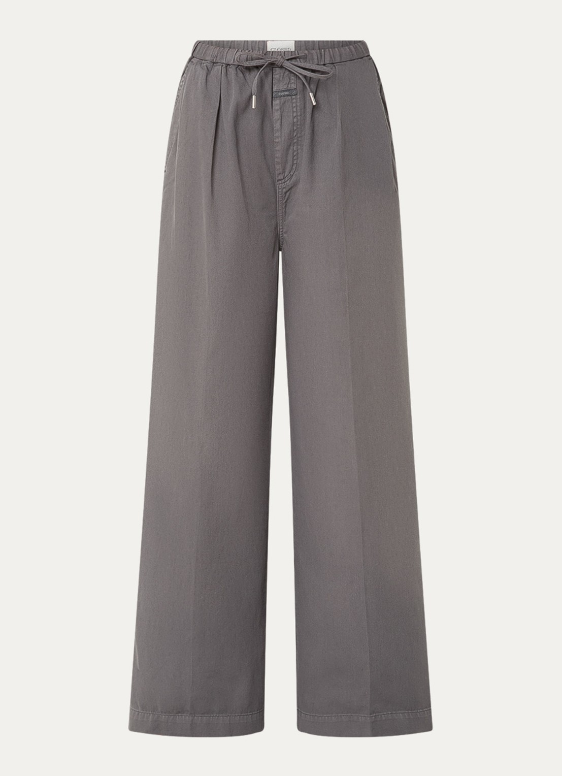 CLOSED Wynston high waist wide fit broek met steekzakken - voorkant 3 grijs