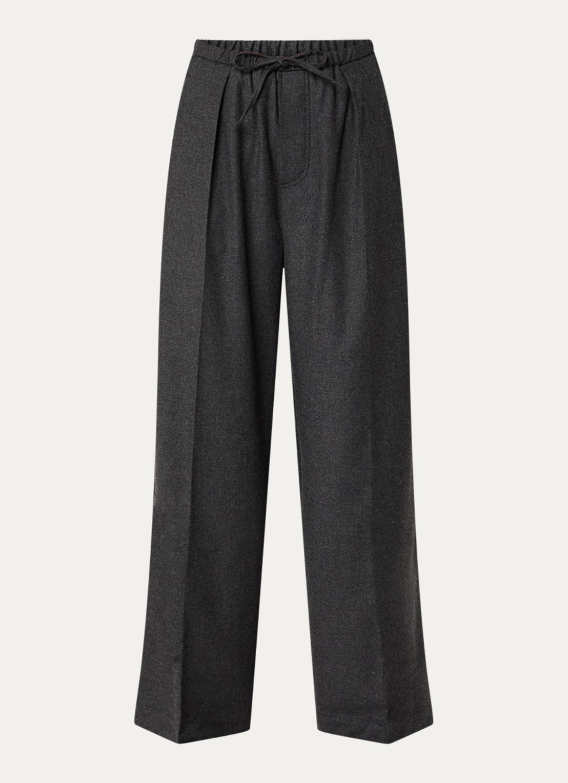 CLOSED Wynston high waist wide fit pantalon in wolblend met steekzakken - voorkant 3 antraciet