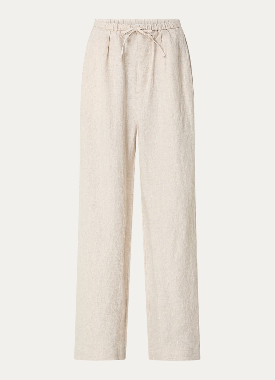 CLOSED Wynston high waist wide fit pantalon van linnen - voorkant 3 beige